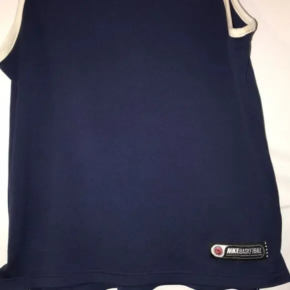 Nike Men's Blue White V-Neck Sleeveless Basketball Jersey Size Medium - Picture 2 of 7